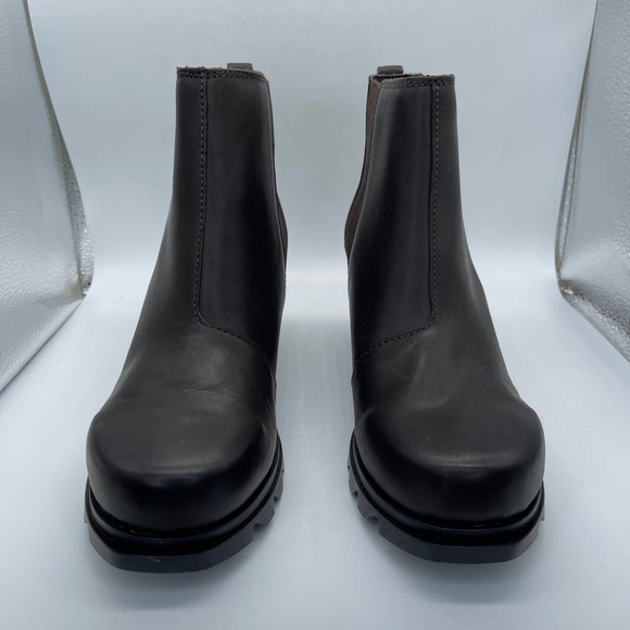 Sorel Joan of Arctic Wedge III Chelsea Womens Size 8.5 Brown Leather Boots New - Picture 12 of 13